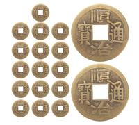 JUMPLAWN 18 Pièces Miroir De Succès Vintage & Divination Portefeuille Bijoux De Bureau Ching Feng Chance Ou Fortune I-Ching Pièces en Laiton DIY Bonne-Vie - Charme Année Chinoise