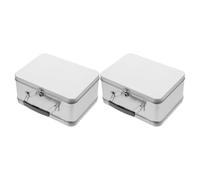 JUMPLAWN 2 Pièces Boîte à Lunch en Fer-blanc Rectangulaire à Charnière