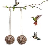 JUMPLAWN 2 Pièces Boules de Rotin pour Oiseaux, Jouets Polyvalents Faits Main pour Perroquets et Perruches, Décoration pour Cage et Maison, Matériau Naturel Solide