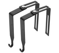 JUMPLAWN 2 Pièces Crochet de Cabine Réglable en Fer Noir | Perçage, Profil Plat Gain de Place, Usage Maison et Salle de Bain, Support Robuste