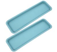 JUMPLAWN 2 Pièces Soucoupe Rectangulaire, Bleu en PP Épaissi | Étanche, Anti-fuite et Facile à Nettoyer, pour Jardinière Intérieure et Collecte D'eau sous Pot