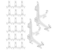 JUMPLAWN 30 Pièces Support de Table Mini en Plastique Abs, Support Pliable | Transparent, Portable et Léger, Base Flexible à Centre D'équilibre Faible, pour Petites Œuvres et Souvenirs