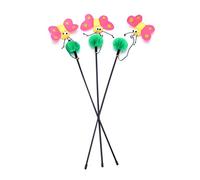 JUMPLAWN 3pièces Canne à Interactive pour Chats Jouet Attrayant Forme De pour Éveiller Instinct De Chasse des Félins