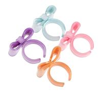JUMPLAWN 4 Pièces Bague Nœud Ouverte Ajustable en Résine, Style été Pastel | Anneau Léger à Surface Lisse, Couleurs Gelée, Design Empilable, Limite les Accrocs, pour Femmes et Filles