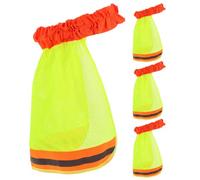JUMPLAWN 4 Pièces Pare-Soleil pour Casque de Chantier, Maille Respirante, | Bord Élastique, Bande Réfléchissante et Finition Vive, pour Travailleurs du Bâtiment en Zones à Faible Lumière