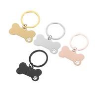 JUMPLAWN 4pièces Médaillons Pour Animaux De Compagnie Avec Gravure Étiquettes Identification Pour Chiens Accessoires Pour Uniques Noir or Rose