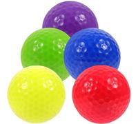 JUMPLAWN 5 Pièces Balle de Golf Colorée en Caoutchouc Synthétique | Visibilité Vive, Élasticité Solide, pour Clubs et Putting Green, Programmes Jeunes, École, Intérieur