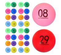 JUMPLAWN 50 Pièces Boules de Tombola Numérotées en Plastique PP | Numéros Très Visibles, Couleurs Vives, Surface sans Bavures, Légères à Transporter, Adaptées aux Organisateurs D’événements