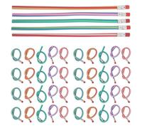 JUMPLAWN 60 Pièces Crayon Doux Flexible en Plastique pour Garçon et Filles et Élèves, Coloration Vive et Résistante, pour Fournitures Scolaires et Examens