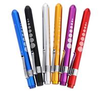 JUMPLAWN 6pièces LED Penlight Réutilisable avec Jauge de Pupille Portable et Léger Couleur Aléatoire Clip Poche Intégré
