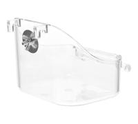 JUMPLAWN Bain Suspendu pour Oiseaux en Cage Cube Multifonction en PP Grand Format Adapté la Bain et Alimentation pour Perruches et Petits Oiseaux