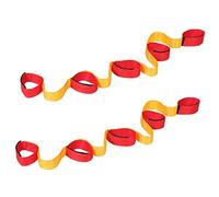 JUMPLAWN Bandes de Course pour Jambes Résistantes en Polyester Jaune et Rouge, Jeu D'équipe Adultes et Garçon et Filles, Accessoires de Sport pour Cohésion et Compétition, Lot de 2 Sangles