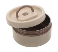 JUMPLAWN Boîte à Appâts 13,5 Oz en Acier Inoxydable Pêche | Conteneur Isotherme Portable Larves Rouges, Hygiénique, Alimentaire, Facile à Nettoyer, Coloris Beige