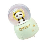 JUMPLAWN Boîte à Musique Panda en Résine, Modèle Panda, Boule de Cristal Lumineuse, 1pc, Décoration de Chambre, pour Enfants Couleur