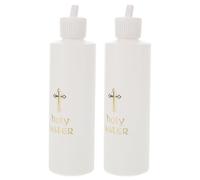 JUMPLAWN Bouteilles d'eau Bénite Chrétienne en Plastique Blanc Lot de 2 250ml, Portable et Pratique pour Voyage et Usage Religieux