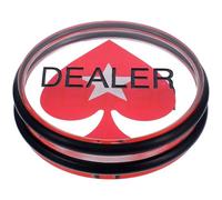 JUMPLAWN Bouton Dealer Poker Acrylique Double Face 75 Mm Grand Modèle, Accessoire de Jeu de Hasard pour Texas Hold'em, Jeton de Comptage Solide pour Parties de Poker à Domicile