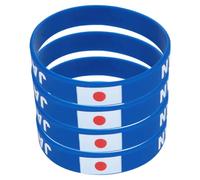 JUMPLAWN Bracelets Impression Drapeau National en Silicone Coupe du Monde Taille Ajustable Bleu Lot de 4 pour Team Bonding et Activités Sportives