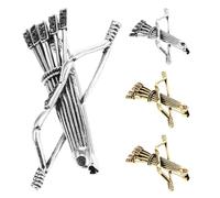 JUMPLAWN Broche style punk arc et flèche 4 pièces en alliage de zinc - Bijoux décoratifs pour mariage et fêtes, accessoire de revers masculin et féminin