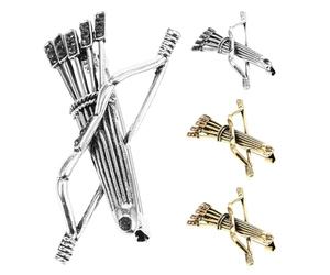 JUMPLAWN Broche style punk arc et flèche 4 pièces en alliage de zinc - Bijoux décoratifs pour mariage et fêtes, accessoire de revers masculin et féminin