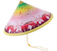 JUMPLAWN Chapeau Accessoire de Danse Traditionnelle Tissé en Bambou Cordon Mentonnier pour Garçon et Filles et Adultes pour Temps Ensoleillé et Jardin