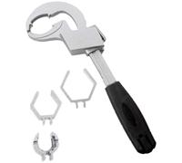 JUMPLAWN Clé Réglable Multifonction en Alliage D’aluminium pour Plomberie | Dents Antidérapantes, Ouverture Large, Trois Fentes, Usage Salle de Bain Cuisine, Argenté
