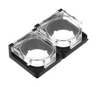 JUMPLAWN Couvercle de Protection Rond 22mm pour Bouton-poussoir D'alimentation, Plastique PC Adhésif, Étanche et Anti-poussière, Ressort Intégré, pour Environnements Industriels