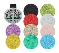 JUMPLAWN Diffuseur de Désodorisant pour Voiture Clip de Ventilation avec Motif Arbre de Vie, 1 Diffuseur Ajouré en Métal Léger 10 Feutres Rechargeables, Parfum D’ambiance Auto, Accessoire