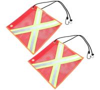 JUMPLAWN Drapeau de sécurité des voyages, lot de 2, drapeaux d'avertissement pour remorque en maille polyester, 11 x 11 pouces, pour véhicule de construction et mauvais temps