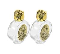 JUMPLAWN Ensemble de 2 Bouteilles d'eau Bénite en Verre Relief, Faciles à Remplir, Voyage Décoration Religieuse