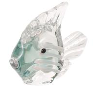 JUMPLAWN Figurines de Poissons Miniatures en Cristal Vert, Décoration Artisanale Inspirée de L'océan, Ornement Polyvalent pour Aquarium et Table Basse