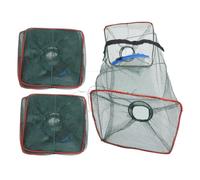 JUMPLAWN Filet à Crevettes Pliable 50x20x20 Cm en Nylon Résistant, Lot De 3 Pièges à Écrevisses Et Crabes Bleus, Filet De Pêche Compact pour Pêche Extérieure Et Capturer Homards, Poisson Et Vairons