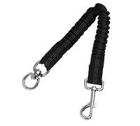 JUMPLAWN Laisse Extension Réfléchissante Nylon pour Chiens Laisse Élastique Robuste pour Promenades Et Jogging Idéale pour Petits Et Moyens Chiens Noir