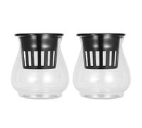 JUMPLAWN Lot de 2 Aquariums de Bureau pour Poissons Betta - Panier de Culture hydroponique - Station de Multiplication des Plantes - Petit Aquarium de Bureau pour Micro-Terrarium à Domicile ou