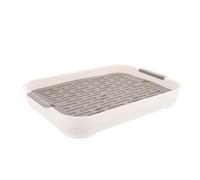 JUMPLAWN Lot de 2 bacs à litière pour Lapins, avec Grille, bac de Rangement Blanc pour Les déchets des cobayes, Chinchillas, écureuils et Hamsters.