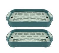 JUMPLAWN Lot de 2 bacs à litière pour Lapins, avec Grille, bac de récupération des déchets Verts pour cochons d'Inde, Chinchillas, écureuils et Hamsters.