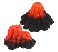 JUMPLAWN Lot de 2 décorations pour Aquarium, Motif Volcan réaliste, modèle d'éruption volcanique pour aérateur à Bulles.