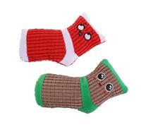 JUMPLAWN Lot de 2 Jouets Peluche pour Chien Rouge, Interactif Qui Couine, Matériau Peluche Doux, pour Compagnonnage et Mâchage, Accessoires pour Animaux de Compagnie Couleur Aléatoire