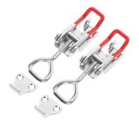 JUMPLAWN Lot de 2 Pinces à Genouillère Robustes en Acier Réglables 4,9 Pouces Loquet à Tirer, Force de Serrage Élevée pour Portes D'armoire et Bricolage