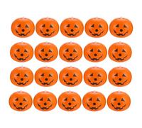 JUMPLAWN Lot de 20 Ballons Lumineux en Latex Forme Citrouille Orange pour Décoration de Fête Halloween, Résistants 3 Piles Boutons Inclus, pour Photo Props