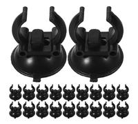 JUMPLAWN Lot de 28 ventouses en Plastique pour Chauffage d'aquarium - Pinces à Ventouse Noires de 2,4 cm pour Aquarium, pour la Fixation de Lampes Submersibles, de résistances chauffantes et de