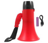 JUMPLAWN Mégaphone Portable Rouge avec Microphone Enregistreur et Alarme Amplificateur Vocal Pliable pour Guide Touristique et Commerçant Appareil Sonore et Léger Couleur