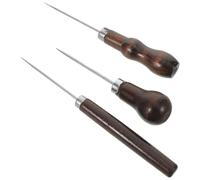 JUMPLAWN Outil de couture du cuir 3pcs avec manche en bois ergonomique - Perforation et réparation pour cuir en atelier de fabrication de sangles