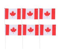 JUMPLAWN Petits Drapeaux Canadiens à Main en Polyester et Plastique Lot de 20 Portables et Lavables, pour Bar et Inauguration