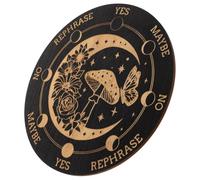 JUMPLAWN Planche de Divination à Pendule en Bois Noire 15 Cm, Outil de Radiesthésie Spirituelle, Tableau D'outils de Divination Métaphysique, Décoration Ésotérique pour Séances