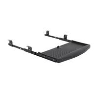 JUMPLAWN Plateau Coulissant Support Réglable Noir, pour Clavier sous Bureau | Alliage D’aluminium et Pp, Tiroir Intégré, Plateau Souris Rotatif, Bureau, Télétravail et Postes Partagés