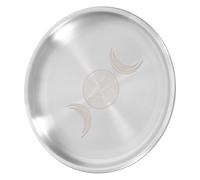 JUMPLAWN Plateau Métallique Acier Inoxydable avec Motif Étoile Et Lune Dish Décoratif pour Rituel Chamanique Support De Bougie Et Rangement De Bijoux