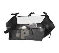 JUMPLAWN Pochette de Rangement pour Poussette Bébé en Tissu Oxford Imperméable, Grand Format 35x32x15 Cm, Filet Noir pour Panier Inférieur, Accessoire Pratique pour Courses et Voyages