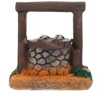 JUMPLAWN Puits D’Eau Miniature Rétro en Résine Effet Pierre pour Jardin | Décor de Micro-paysage Réaliste, Surface Lisse, pour Maison Miniature, Terrarium et Étagère