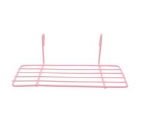 JUMPLAWN Support Mural à Grille en Fer Rose 25x10cm Crochet | Rangement sous Tablette Empilable, pour Bureau et Dortoir, Structure en Fil Métallique, Usage Mural