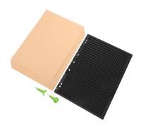 JUMPLAWN Tableau D’écriture Braille 27 Lignes 30 Cellules Stylet | Apprentissage Tactile à Maison Classe, Kit Papier Braille et Deux Stylets, Noir